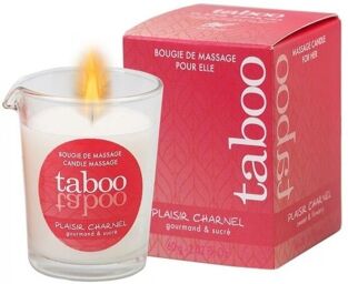 Bougie de Massage Tabou pour son Plaisir Charnel Arôme Fleur de Cacao - 60 gr