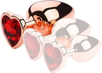 Plug Bijou Anal Gold Heart L 8 x 4.1cm Rouge