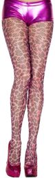 Collant fantaisie résille rose motif guépard Rose