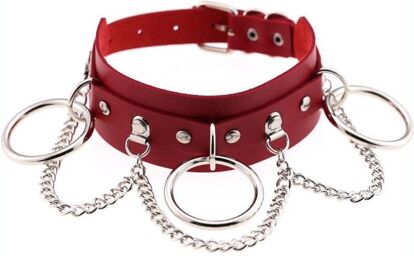 Collier O RING CHAIN Rouge