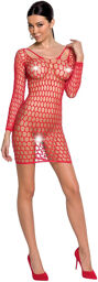 Robe en maille ajourée rouge Rouge