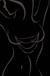 bijou pinces tétons avec 4 chainettes doré rose