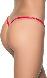 Mapalé String ficelle wetlook rouge forme Y Rouge