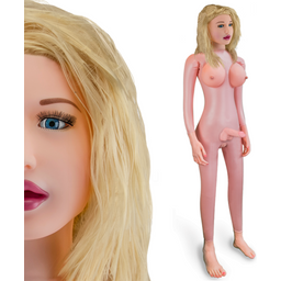 Poupée gonflable trans suceuse blonde Nadia