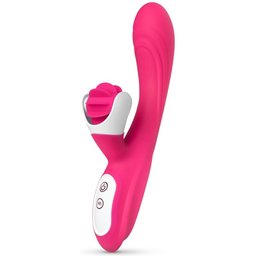 EasyToys - Vibro rabbit avec langue de stimulation rotative - Rose