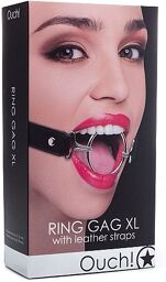 Baillon Anneau XL en Cuir noir