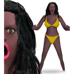 Poupée gonflable réaliste black bouche gourmande Fatou