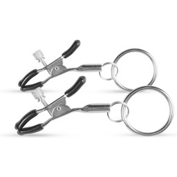 Easytoys Fetish - Pinces à tétons en métal avec anneau