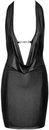 Robe courte aux reflets argentés scintillants Noir