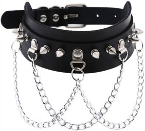 Collier à pointes Piky Noir-Argenté