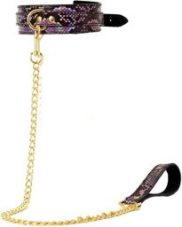 Collier-Laisse Snakine Noir-Rose