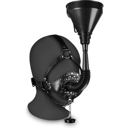 Baillon Harnais de Tête à Bouchon et Entonnoir XTreme Open Mouth Gag Head Harness With Funnel
