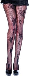 Collant sexy résille noir avec papillons Noir