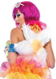 Sac à Dos Marguerite en Peluche Blanc