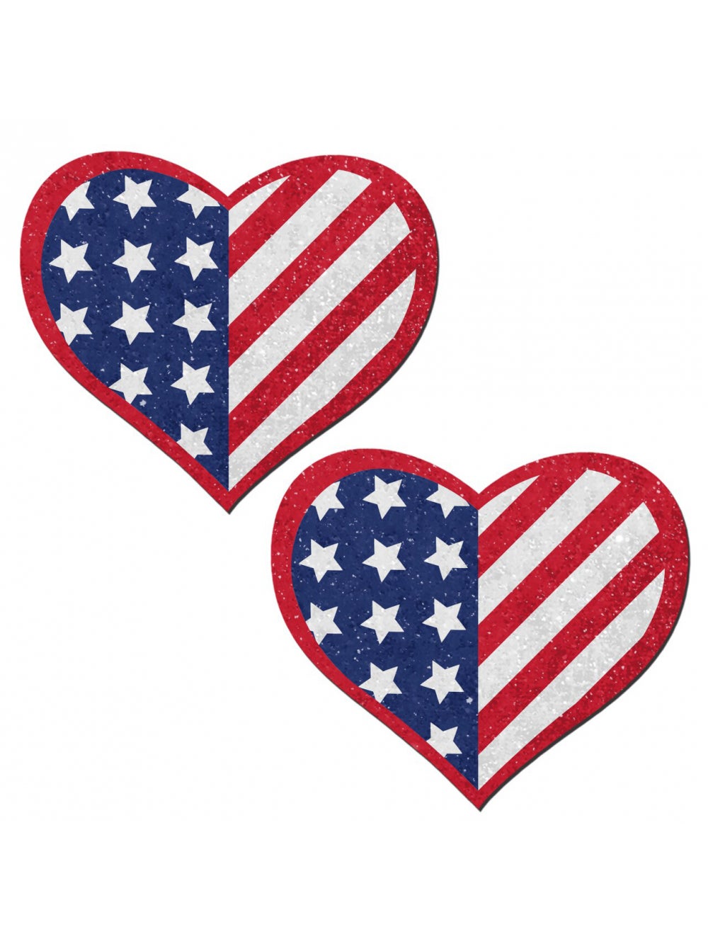 Caches-Tétons Coeur Drapeau Américain