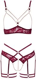 Ensemble ouvert dentelle rouge Rouge
