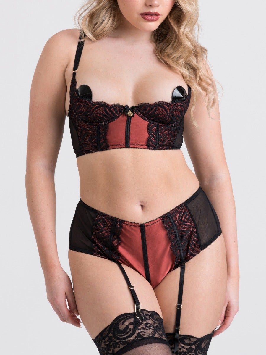 Ensemble 2 pièces ouvert Dark Paradise rouge & noir M