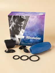 Set de sextoys masculins avec masturbateurs, plug anal et anneaux en silicone