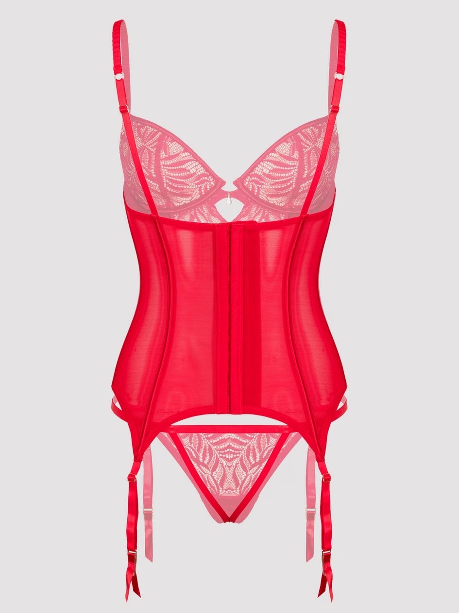 Ensemble guêpière en dentelle rouge Parisienne Charm -M