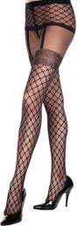Collant noir effet bas filet porte-jarretelles - MH7229BLK Noir
