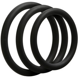 - OptiMALE Set de 3 Anneaux Pénien Fins - Noir